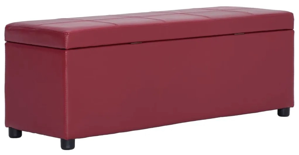Panca Con Vano Portaoggetti 116 Cm Rosso Vino İn Similpelle /