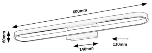 Rabalux 75056 - Lampada LED per specchio da bagno ODRAN, 18W, 230V, IP44, 60 cm