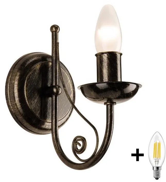 Brilagi - Applique a LED STEFANO 1xE14/40W/230V patina nera