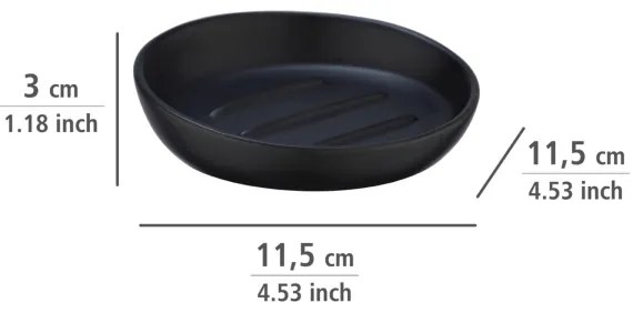 WENKO 23653100 - Portasapone BADI 11,5x3 cm nero