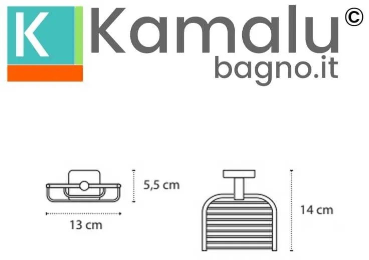 Kamalu - griglia portasapone per doccia in acciaio inox finitura bianca opaca| clode-b