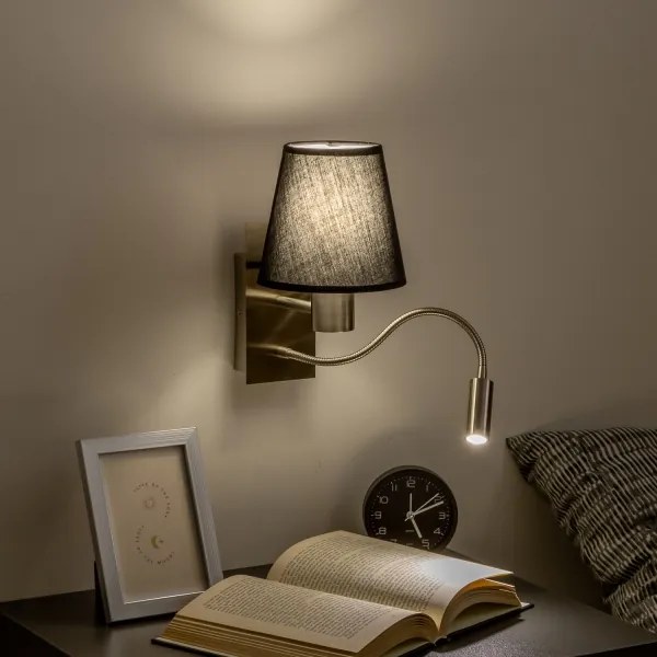 Brilagi - Applique a LED NUBILA 1xE27/25W/230V + LED/3W cromo/nero