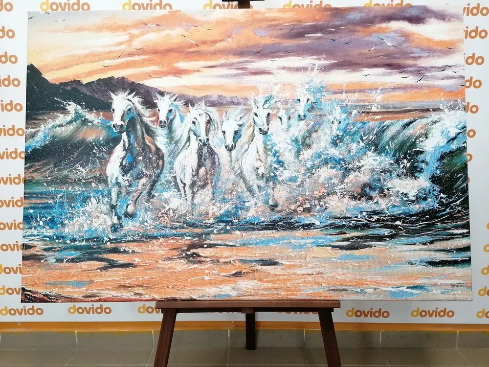 Quadro su tela – Cavalli formati da acqua