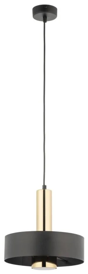 Lampadario a sospensione con filo RIF LUX 1xGX53/12W/230V diametro 25 cm nero/oro