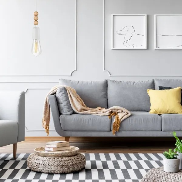 Lampadario a cavo SIMON 1xE27/60W/230V bianco