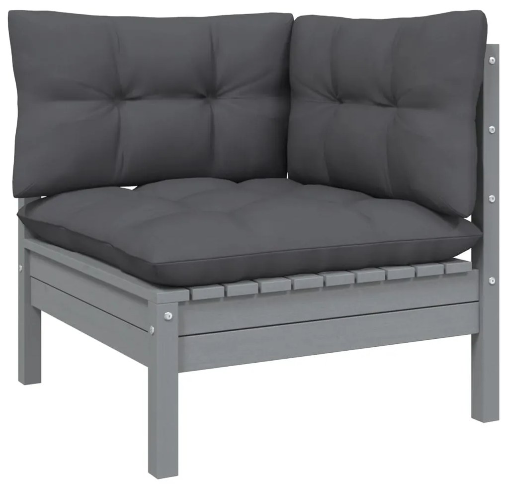 Set divani da giardino 8 pz con cuscini legno massello di pino