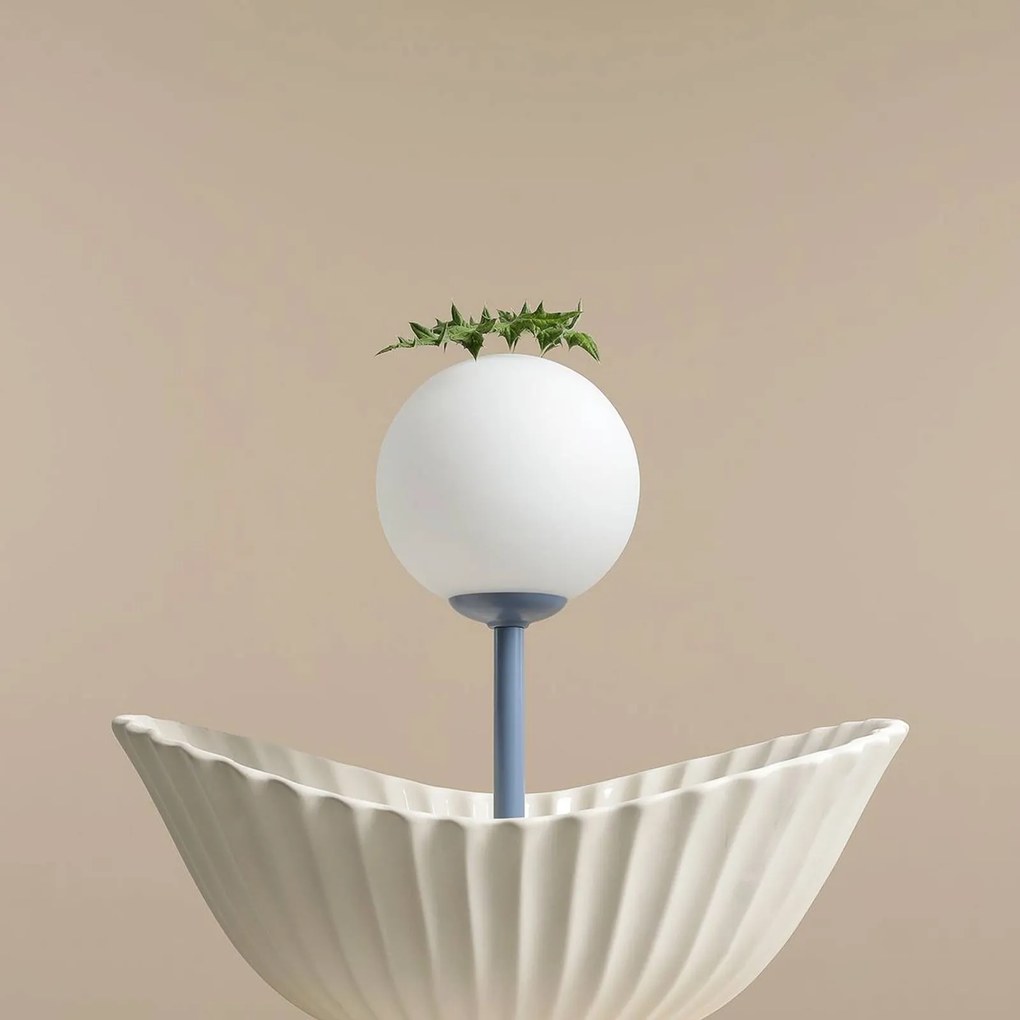 ALDEX Lampada da tavolo Joel, altezza 35 cm, blu/bianco