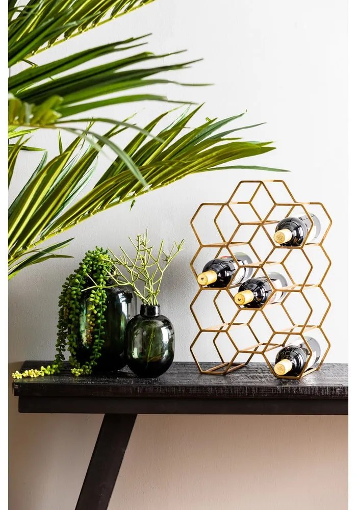 Portabottiglie in metallo color bronzo per 12 bottiglie Salbris - Light &amp; Living