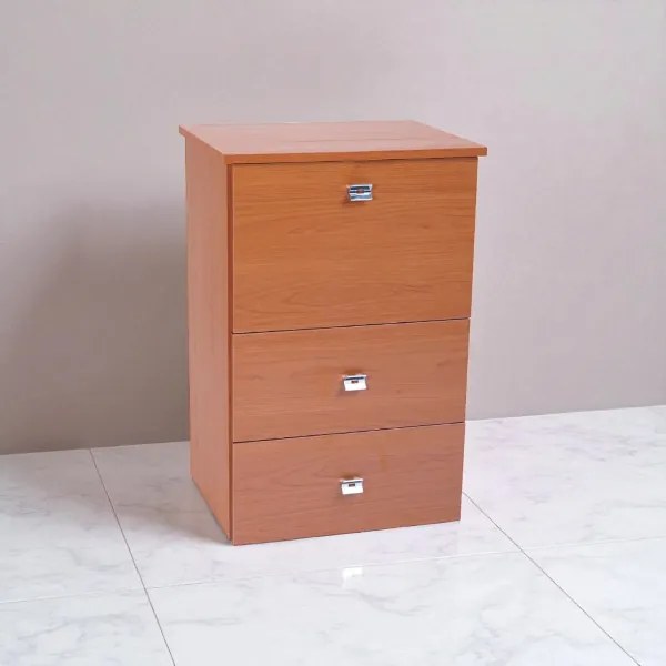 Mobile asse stiro a scomparsa in legno Ciliegio 55x85h cm con 1 anta e 2 cassetti