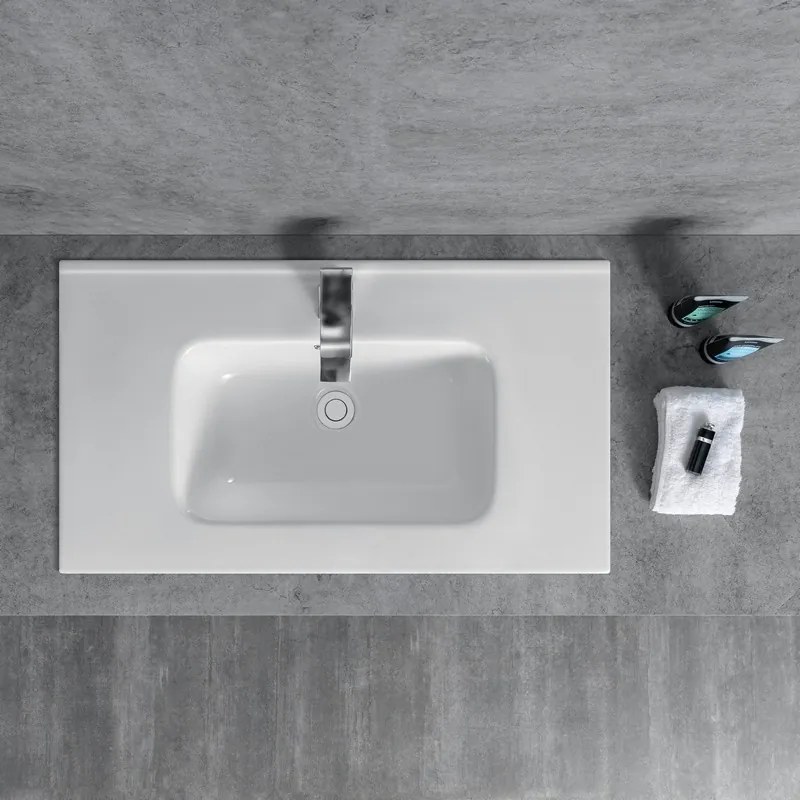 Kamalu - Lavabo da incasso 91cm in ceramica lucida | Litos-K7090