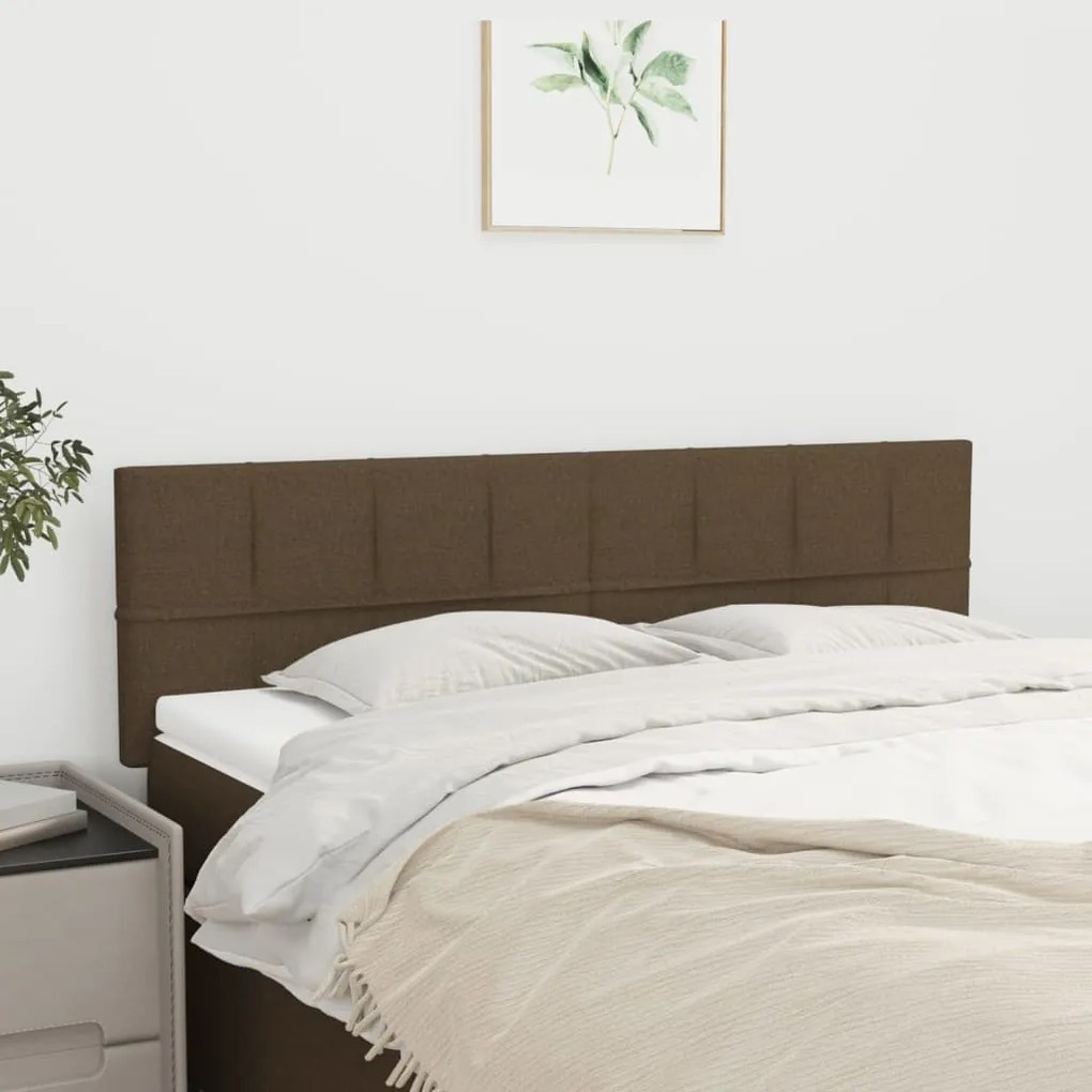 Testiere 2 Pz Marrone Scuro 72x5x78/88 Cm İn Tessuto /