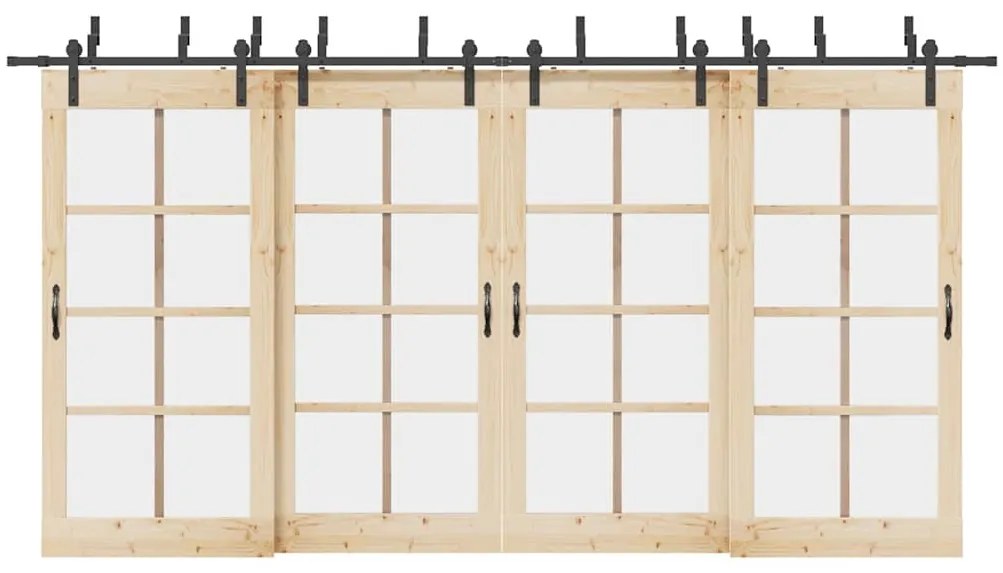 Kit Di Binari Per Porte Scorrevoli 427 Cm Acciaio Nero /