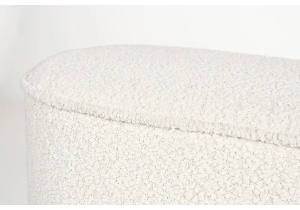 Panchina bianca con rivestimento in bouclé Marcos – White Label