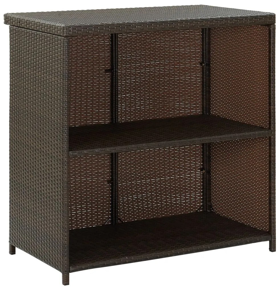 Set da bar 3 pz in polyrattan marrone