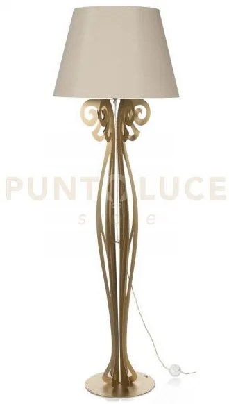 Lampada da terra di design circeo oro paralume sabbia in ferro e li...