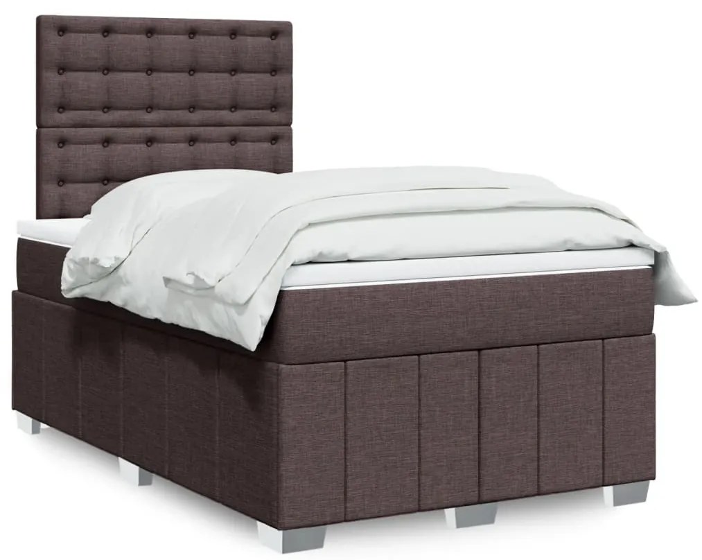 Giroletto A Molle Con Materasso Marrone Scuro 120x200cm Tessuto /