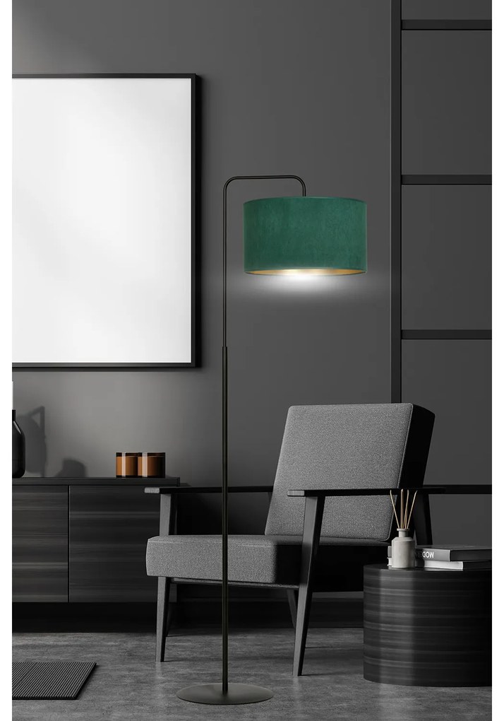 Piantana Contemporaneo Ganesha Acciaio Nero Verde 1 Luce E27 Ip20