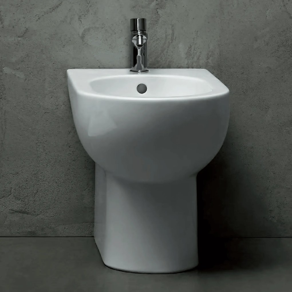 Bidet a Terra Azzurra Ceramica "Nuvola" Bianco Lucido