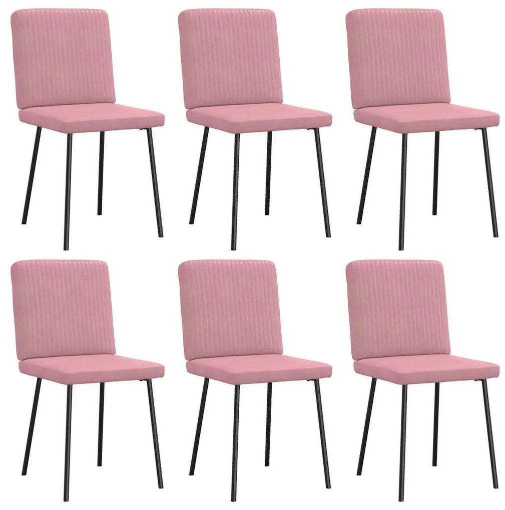 Sedie Da Pranzo 6 Pz Rosa İn Velluto /