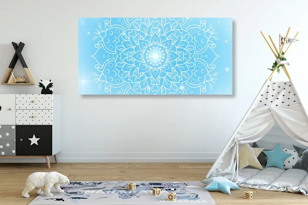 Stampa su tela – Fiore blu di Mandala
