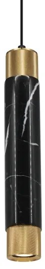 Lampadario su fune MARBLE 1xGU10/8W/230V nero/dorato