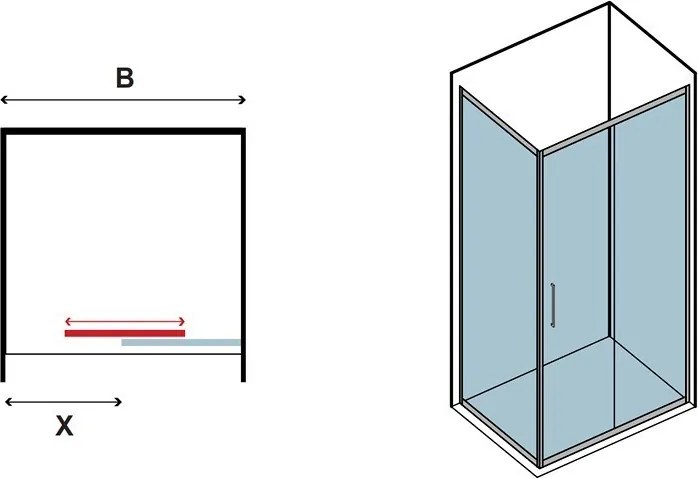Kamalu - Box doccia 150x70 fisso 70cm vetro opaco altezza 180cm | K410NS