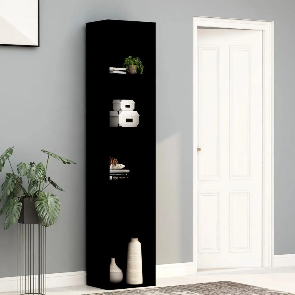 Libreria Nera 40x30x189 Cm İn Legno Multistrato /