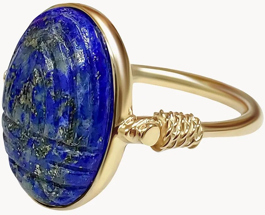 Anello placcato in oro con lapislazzuli Neo
