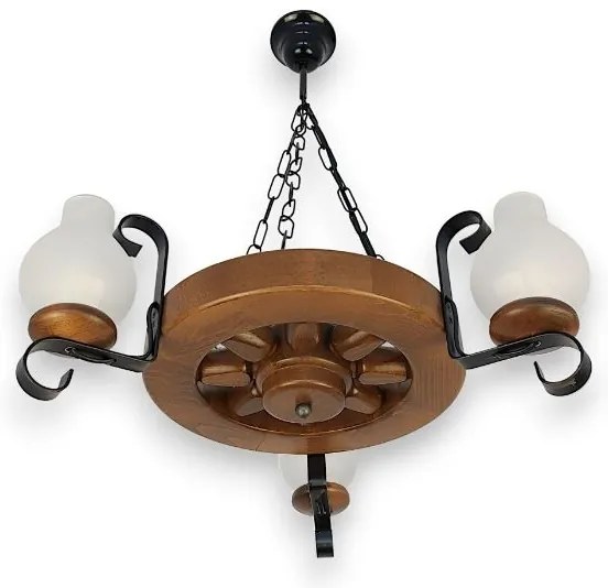 Brilagi - Lampadario a sospensione con catena ROATA 3xE14/40W/230V faggio/noce