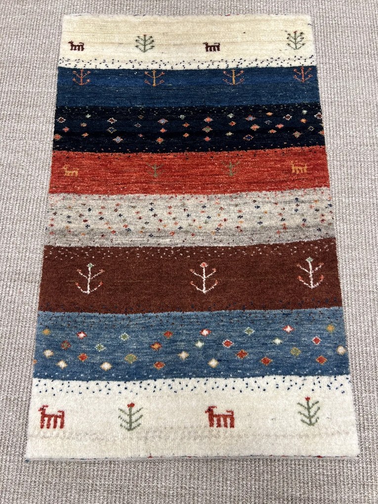Gabbeh Tappeto 100x60 Blu (Iran) Annodato A Mano