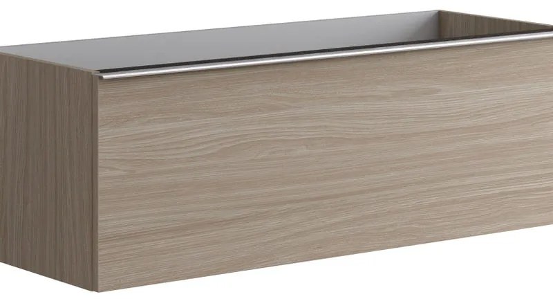 Mobile da bagno da fissare sotto lavabo L 120 x H 40 x P 45.5 cm olmo, 2 cassetti Pixel plain