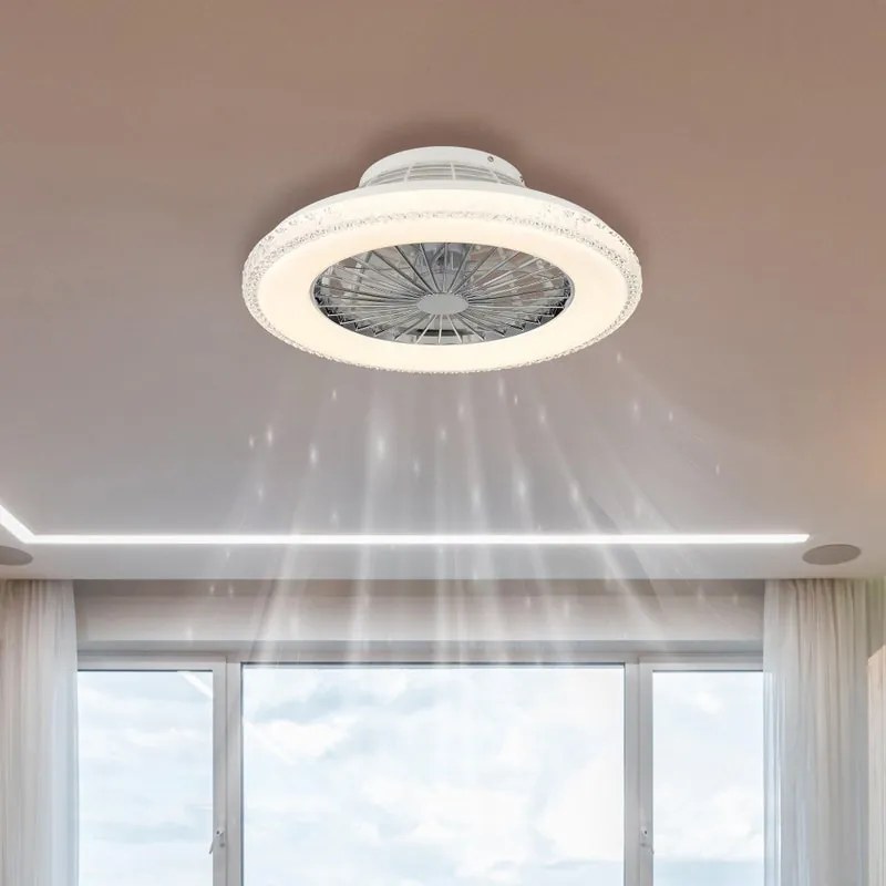 Ventilatore da soffitto CORUSSO trasparente, D. 50 cm GLOBO