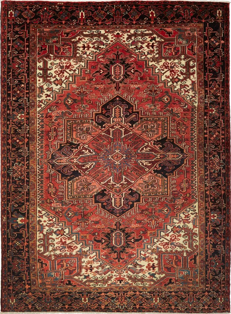 Heriz Tappeto 310x230 Rosso (Iran) Annodato A Mano
