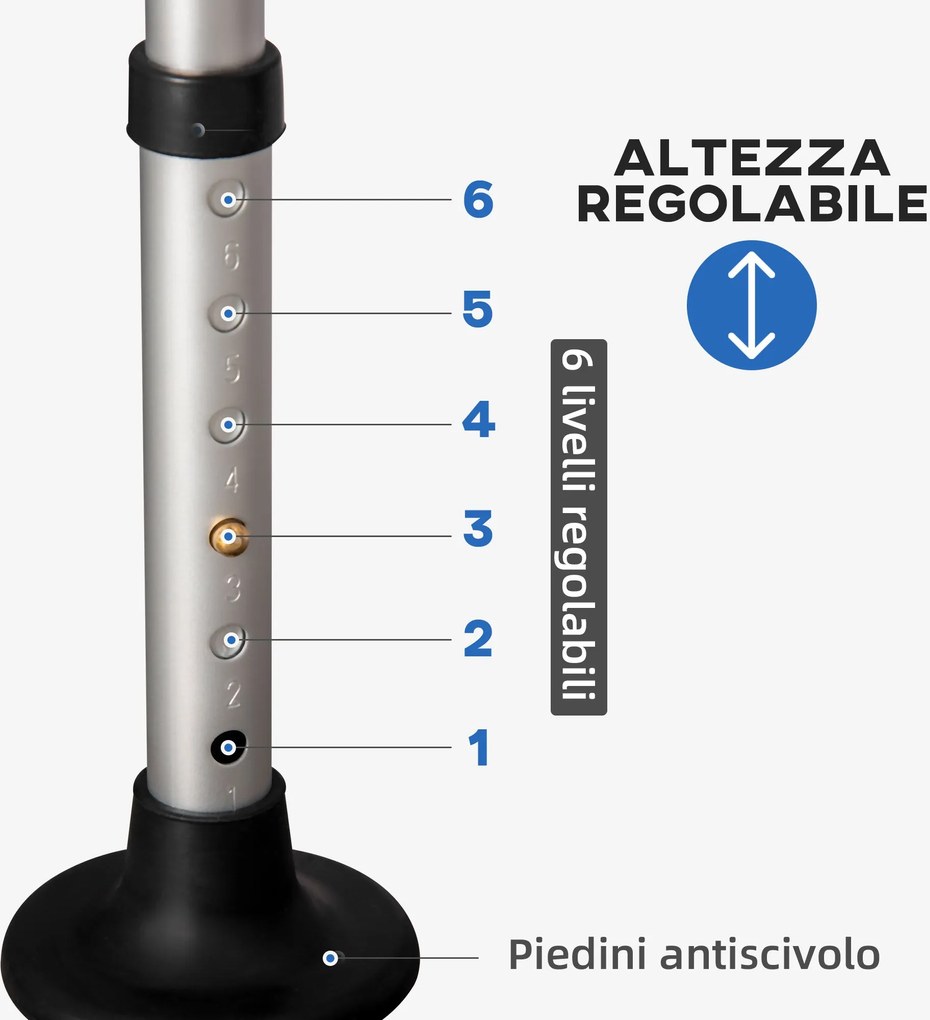 Sedia per Doccia con Braccioli 54x52x70-82 cm in Lega di Alluminio e HDPE Bianco...