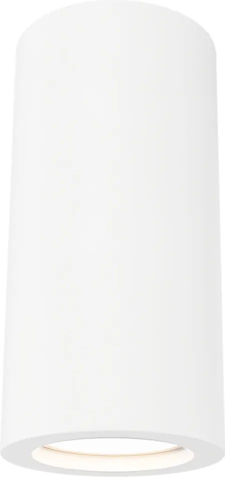 Plafoniera LED Ø70 x 140mm GU10 in Gesso Pitturabile Cilindrica