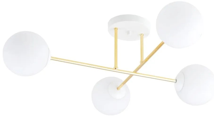 Lampadario a sospensione con supporto rigido MAGNUM 4xE14/10W/230V bianco/oro