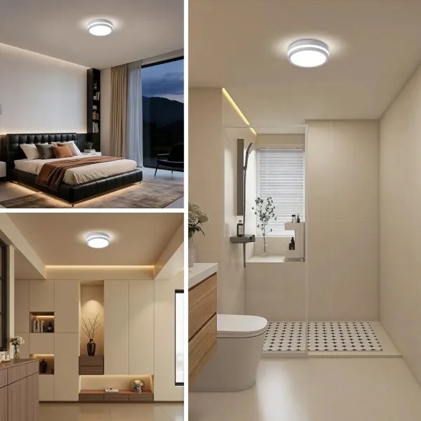 Brilagi - Lampada da esterno con sensore BENE LED/18W/230V diam. 21,5 cm bianco IP54