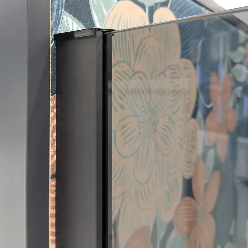 Doccia Walk-In 140 cm nero opaco con vetro fumè H 200 cm Tay