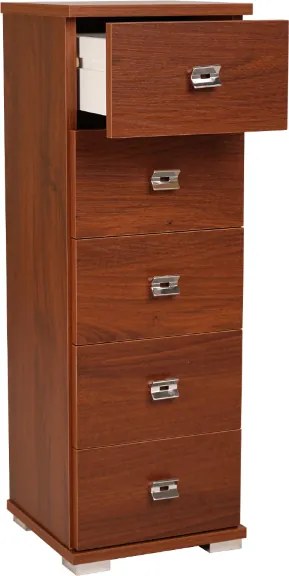Cassettiera in legno con 5 cassetti 32x91h cm Noce