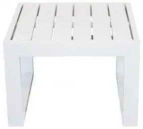 Tavolino quadrato Cuba 45 x 45 con struttura in alluminio verniciato, Bianco