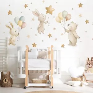 Adesivi murali moderni - Animali con palloncini | Inspio