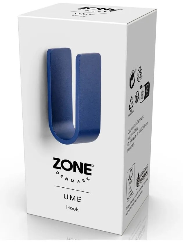 Gancio da parete blu in metallo Ume – Zone