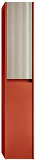 Colonna per mobile bagno Niwa 2 ante P 27 x L 30 x H 160 cm laccato opaco paprika con vetro sabbia cannettato