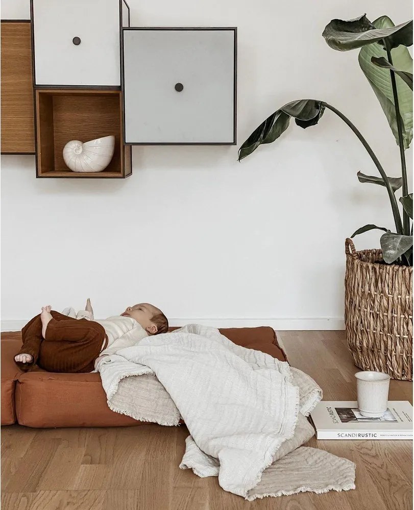 Poltrona pieghevole per bambini con sgabello Creamy Mini Cube - Karup Design