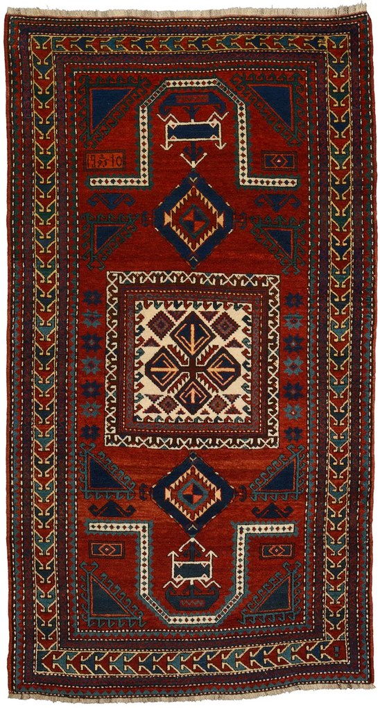 Kazak Tappeto 250x130 Rosso () Annodato A Mano