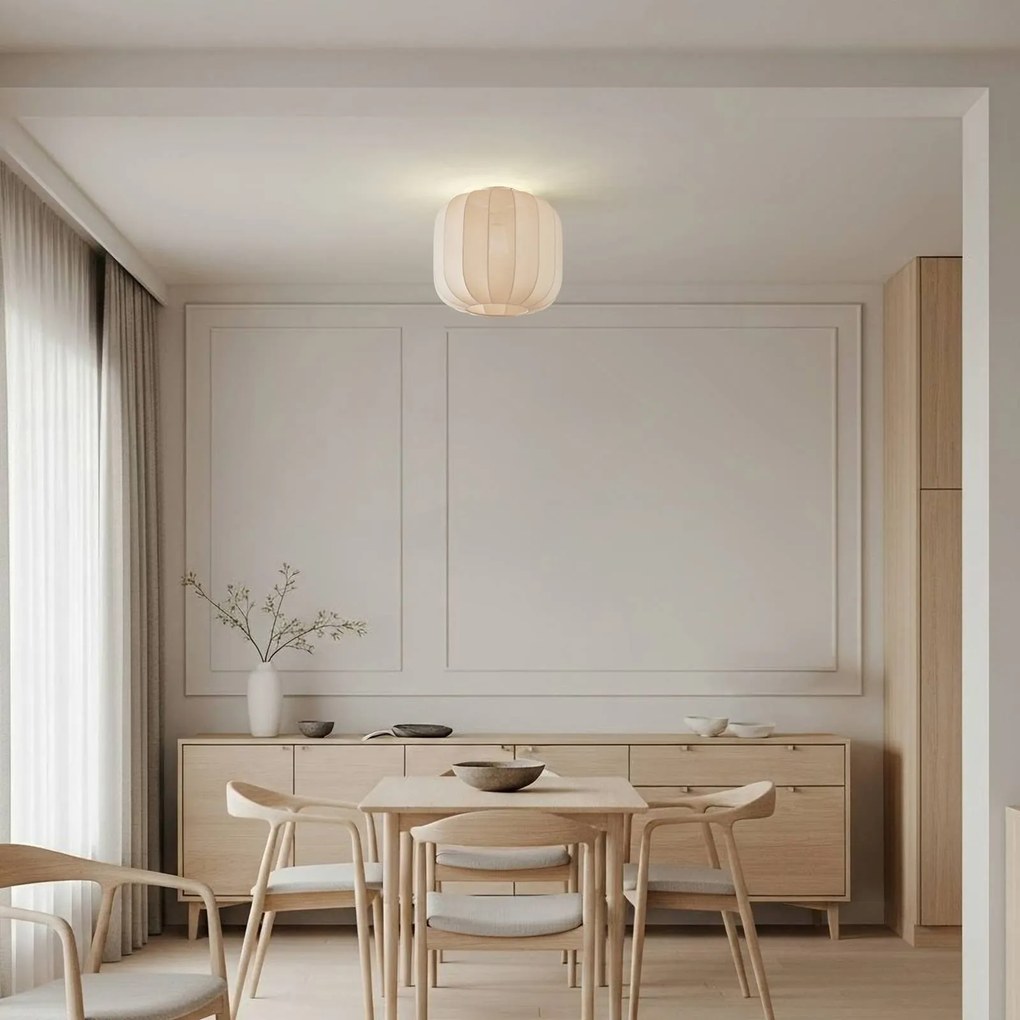 Plafoniera soffitto Helin Lindby, dimmerabile, Crema / Ambra, Soggiorno / Sala da pranzo, Tessuto / Stoffa / Seta, Scandinavo, Plafoniera