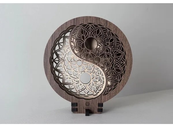 Li-Go 23607/O - Lampada decorativa da tavolo dimmerabile a LED, 12W/230V, 20x22 cm, noce