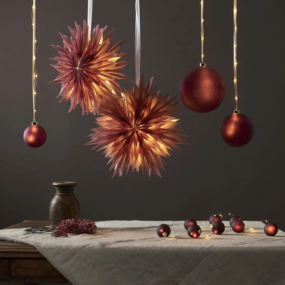 Decorazione luminosa bordeaux con motivo natalizio ø 6 cm Bliss - Star Trading
