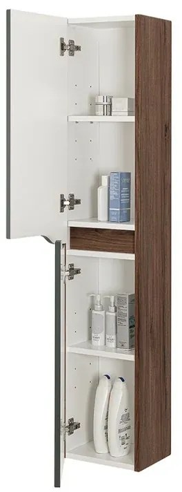 Colonna bagno sospesa 30x150 verde Maiori/Minori con ripiani interni
