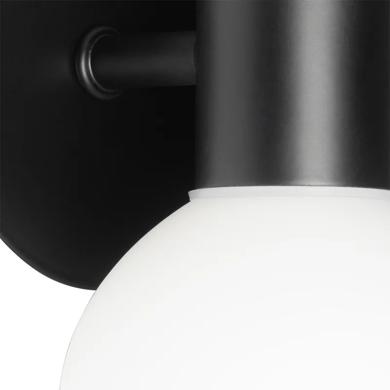 Lampada da parete moderna nera IP44 2 luci - Cederic
